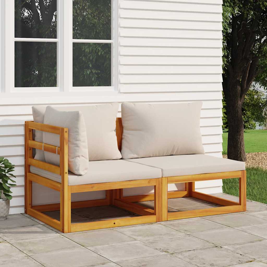 Set Divani da Giardino 2pz con Cuscini Legno Massello di Acacia - homemem39