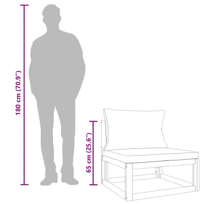 Divano Centrale Giardino Cuscini Grigio Chiaro Massello Acacia - homemem39