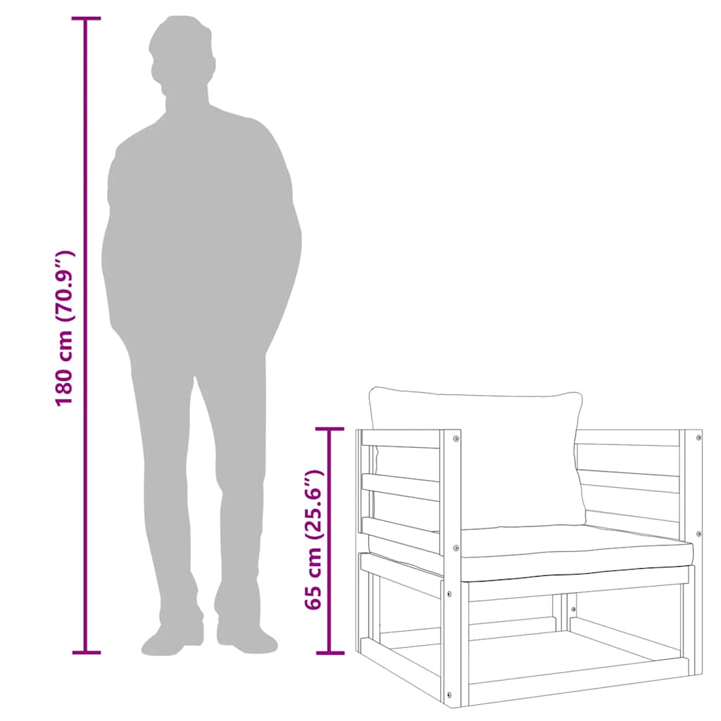 Poltrona Giardino Cuscini Grigio Chiaro Legno Massello Acacia - homemem39