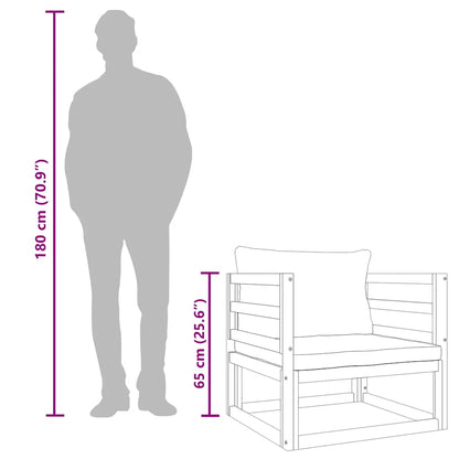 Poltrona Giardino Cuscini Grigio Chiaro Legno Massello Acacia - homemem39