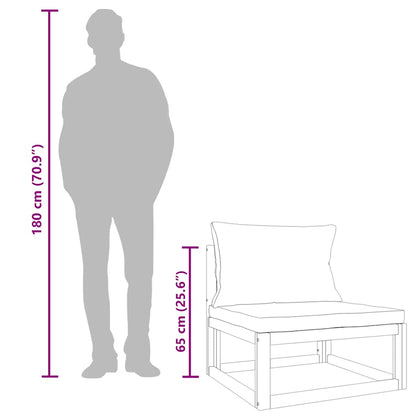 Divano Centrale da Giardino Cuscini Verdi Legno Massello Acacia - homemem39