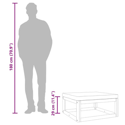 Poggiapiedi da Giardino con Cuscino Verde Legno Massello Acacia - homemem39