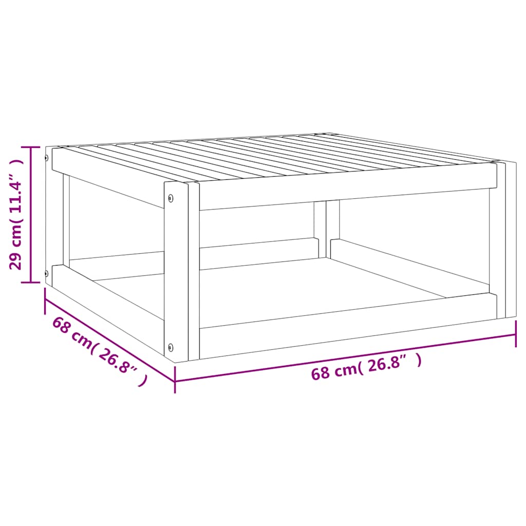 Tavolino da Salotto 68x68x29 cm in Legno Massello di Acacia - homemem39