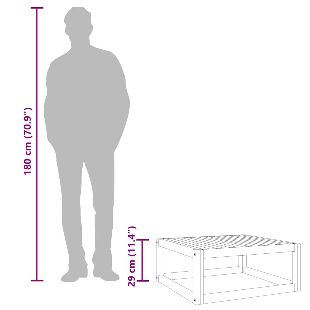 Tavolino da Salotto 68x68x29 cm in Legno Massello di Acacia - homemem39