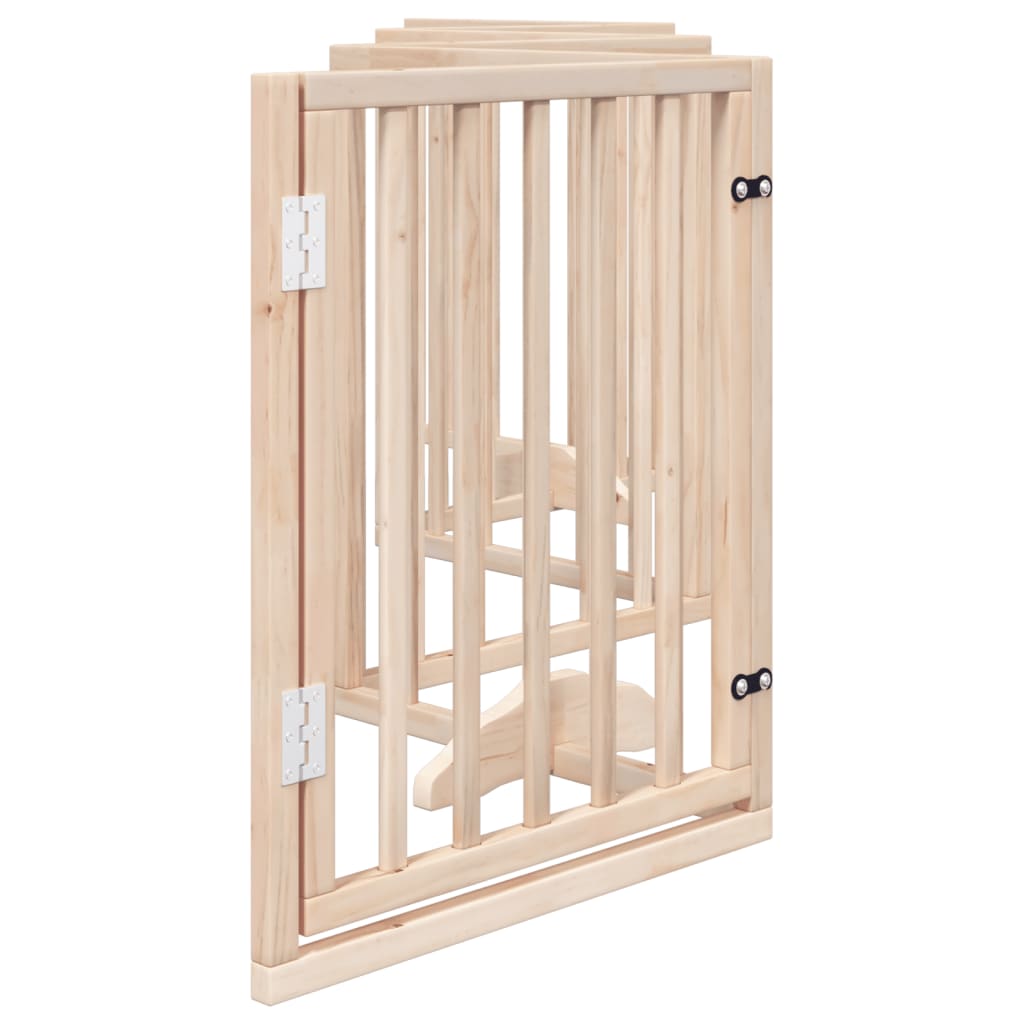 Cancelletto per cani con porta pieghevole 6 pannelli 300 cm in legno di pioppo | homemem39