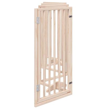 Cancelletto per cani con porta pieghevole 6 pannelli 300 cm in legno di pioppo | homemem39