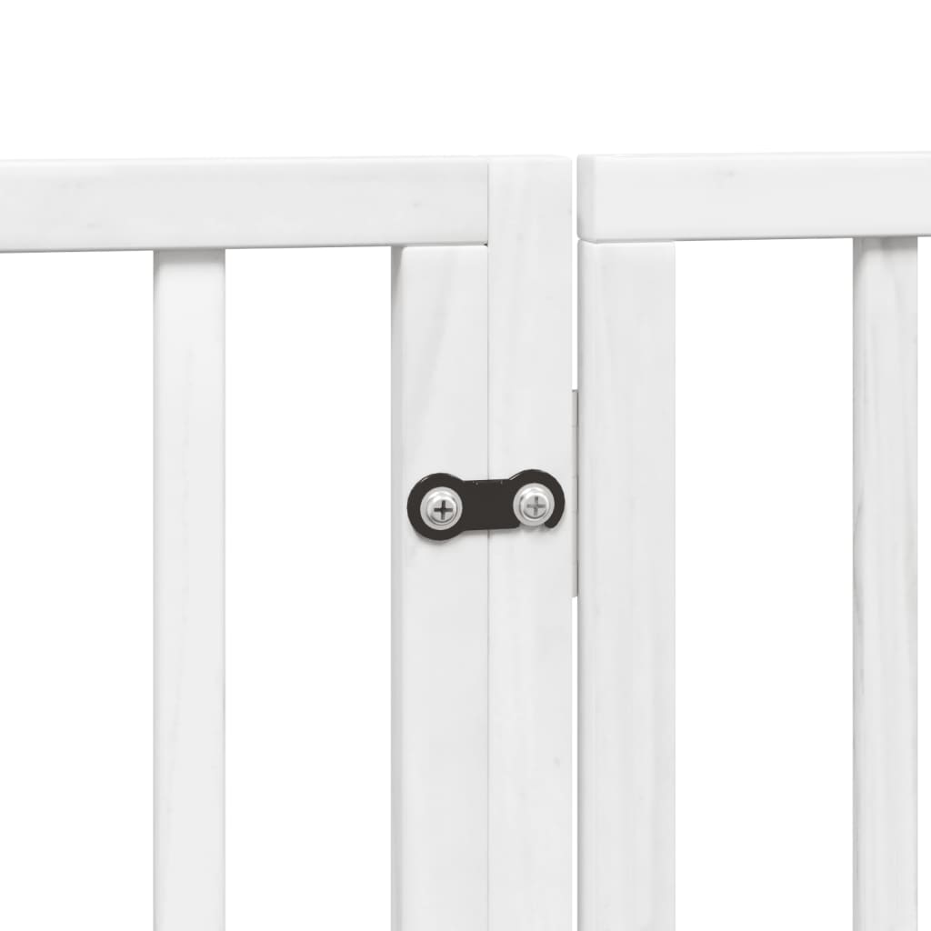 Cancello Cani Porta Pieghevole Bianco 6 Pannelli 300 cm Pioppo | homemem39
