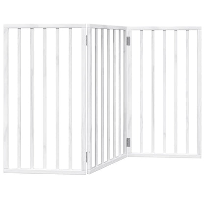 Cancello per Cani Pieghevole 3 Pannelli Bianco 150 cm Pioppo