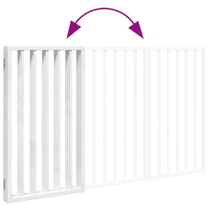 Cancello per Cani Pieghevole 3 Pannelli Bianco 150 cm Pioppo