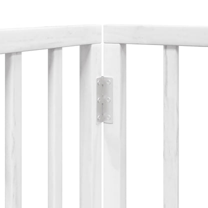 Cancelletto per cani con porta pieghevole 6 pannelli bianco 300 cm in legno di pioppo | homemem39
