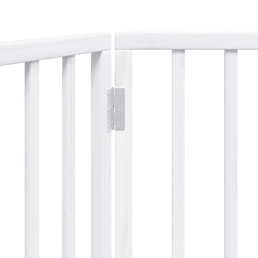 Cancelletto per cani pieghevole 2 pannelli bianco 160 cm in legno di pioppo | homemem39