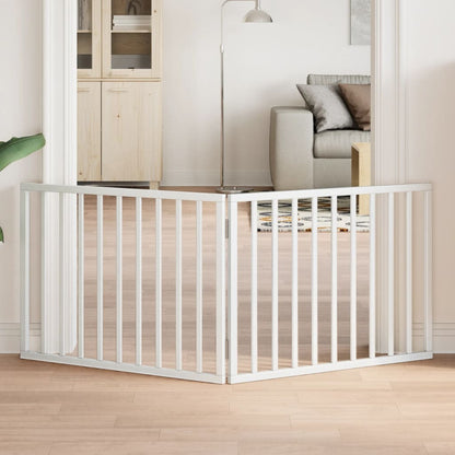Cancelletto per cani pieghevole 2 pannelli bianco 160 cm in legno di pioppo | homemem39