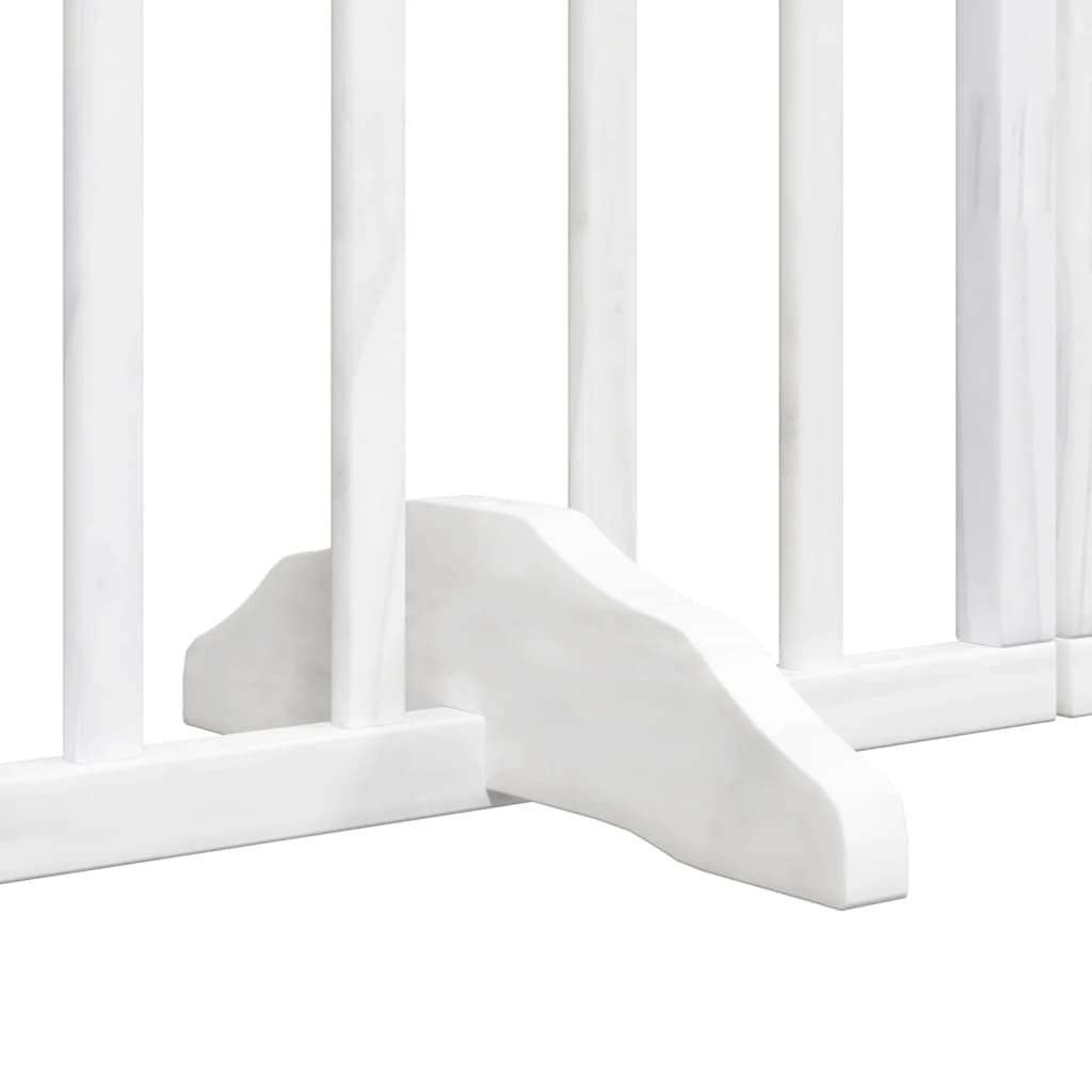 Cancello Cani Porta Pieghevole Bianco 4 Pannelli 320 cm Pioppo | homemem39