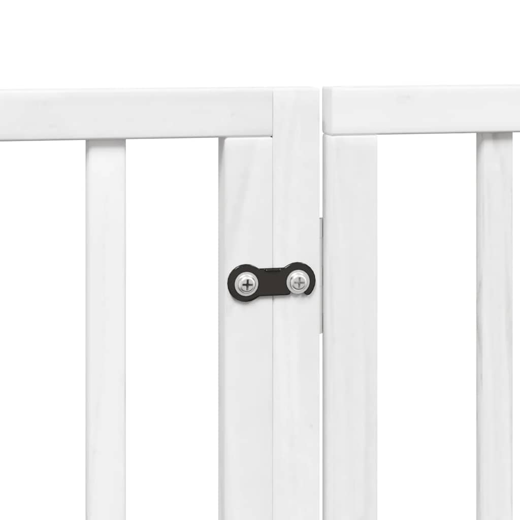 Cancello Cani Porta Pieghevole Bianco 4 Pannelli 320 cm Pioppo | homemem39
