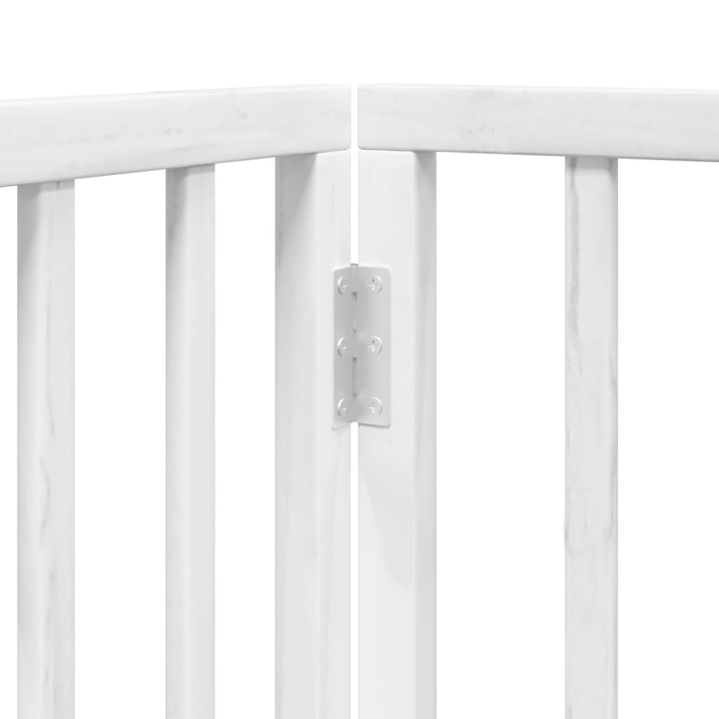 Cancello Cani Porta Pieghevole Bianco 4 Pannelli 320 cm Pioppo | homemem39