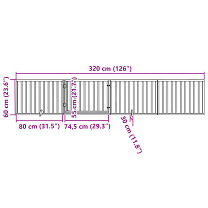 Cancello Cani Porta Pieghevole Bianco 4 Pannelli 320 cm Pioppo | homemem39