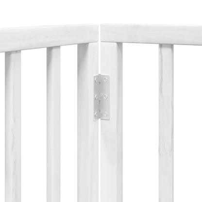 Cancelletto per cani con porta pieghevole 4 pannelli bianco 320 cm in legno di pioppo