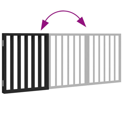 Cancello per Cani Pieghevole 3 Pannelli Nero 150cm Legno Pioppo