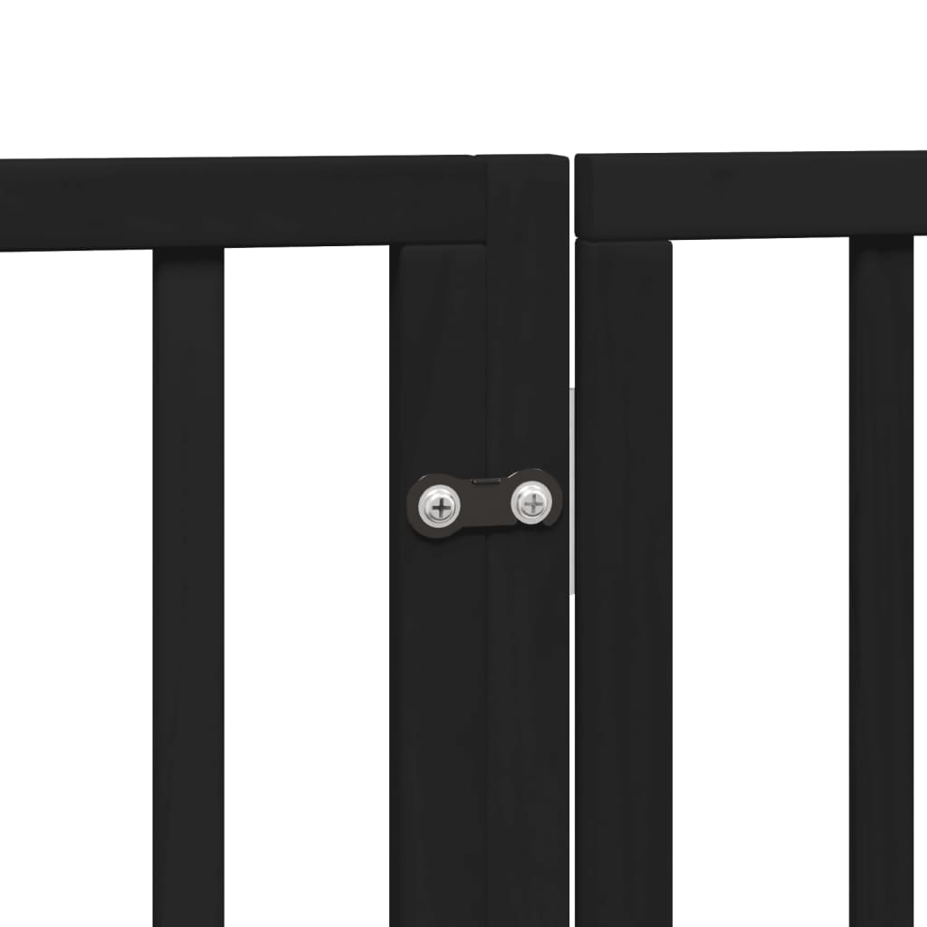 Cancello per Cani Porta Pieghevole Nero 6 Pannelli 300cm Pioppo | homemem39