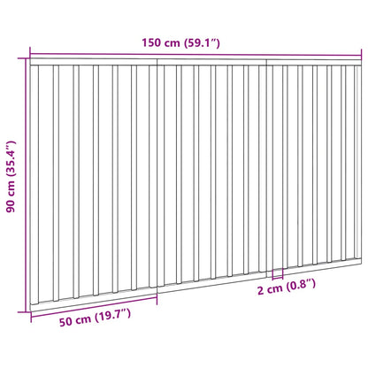 Cancello per Cani Pieghevole 3 Pannelli Nero 150cm Legno Pioppo | homemem39