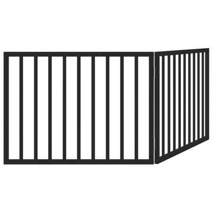 Cancelletto per cani pieghevole 2 pannelli nero 160 cm in legno di pioppo | homemem39