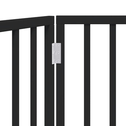 Cancelletto per cani pieghevole 2 pannelli nero 160 cm in legno di pioppo | homemem39