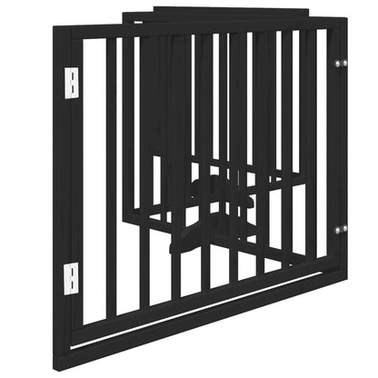 Cancello per Cani Porta Pieghevole Nero 4 Pannelli 320cm Pioppo | homemem39