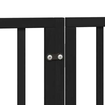 Cancello per Cani Porta Pieghevole Nero 4 Pannelli 320cm Pioppo | homemem39