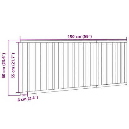 Cancello Cani Pieghevole 3 Pannelli Marrone 150cm Legno Pioppo | homemem39
