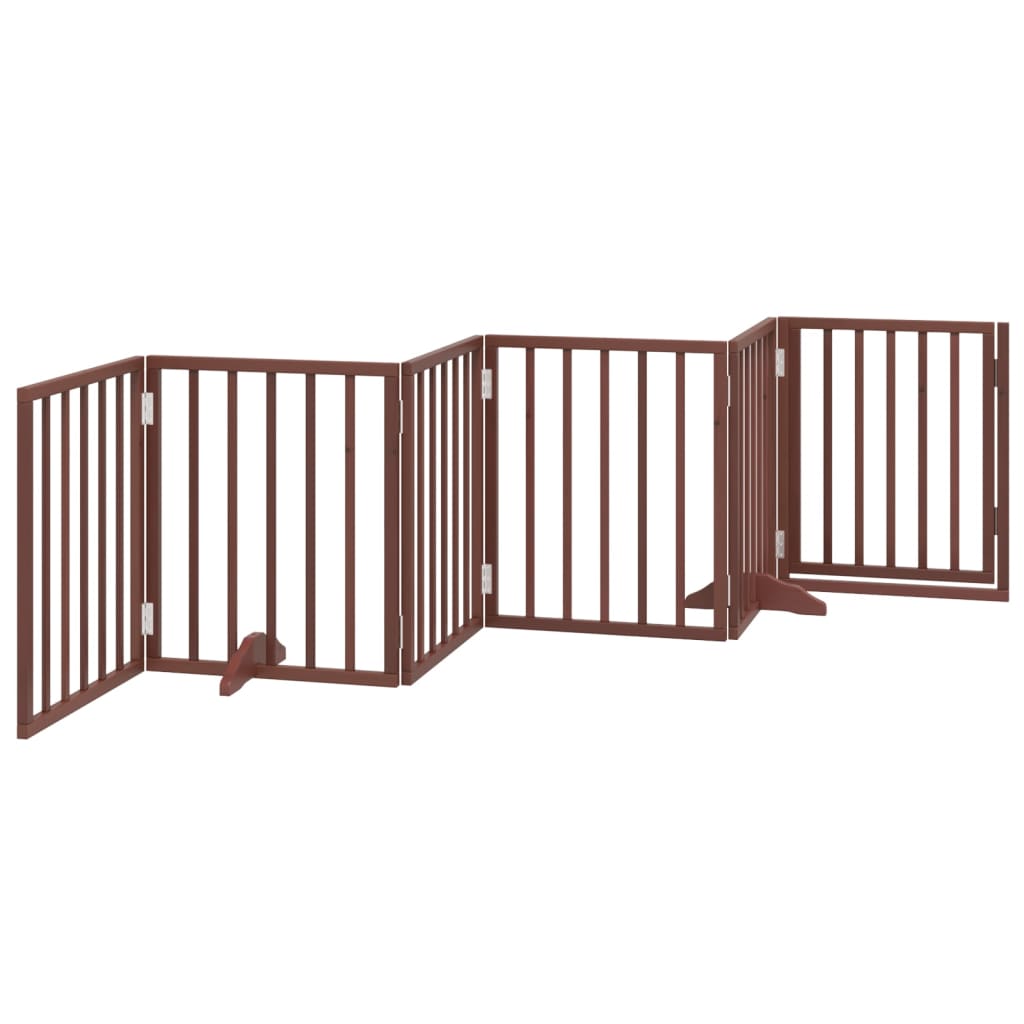 Cancello Cani Porta Pieghevole Marrone 6 Pannelli 300cm Pioppo | homemem39