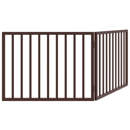 Cancello Cani Pieghevole 2 Pannelli Marrone 160cm Legno Pioppo | homemem39