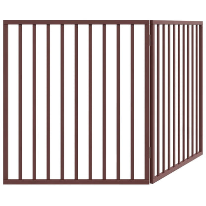 Cancello Cani Pieghevole 2 Pannelli Marrone 160cm Legno Pioppo | homemem39