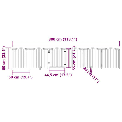 Cancello per Cani Pieghevole 6 Pannelli 300 cm Legno di Pioppo | homemem39