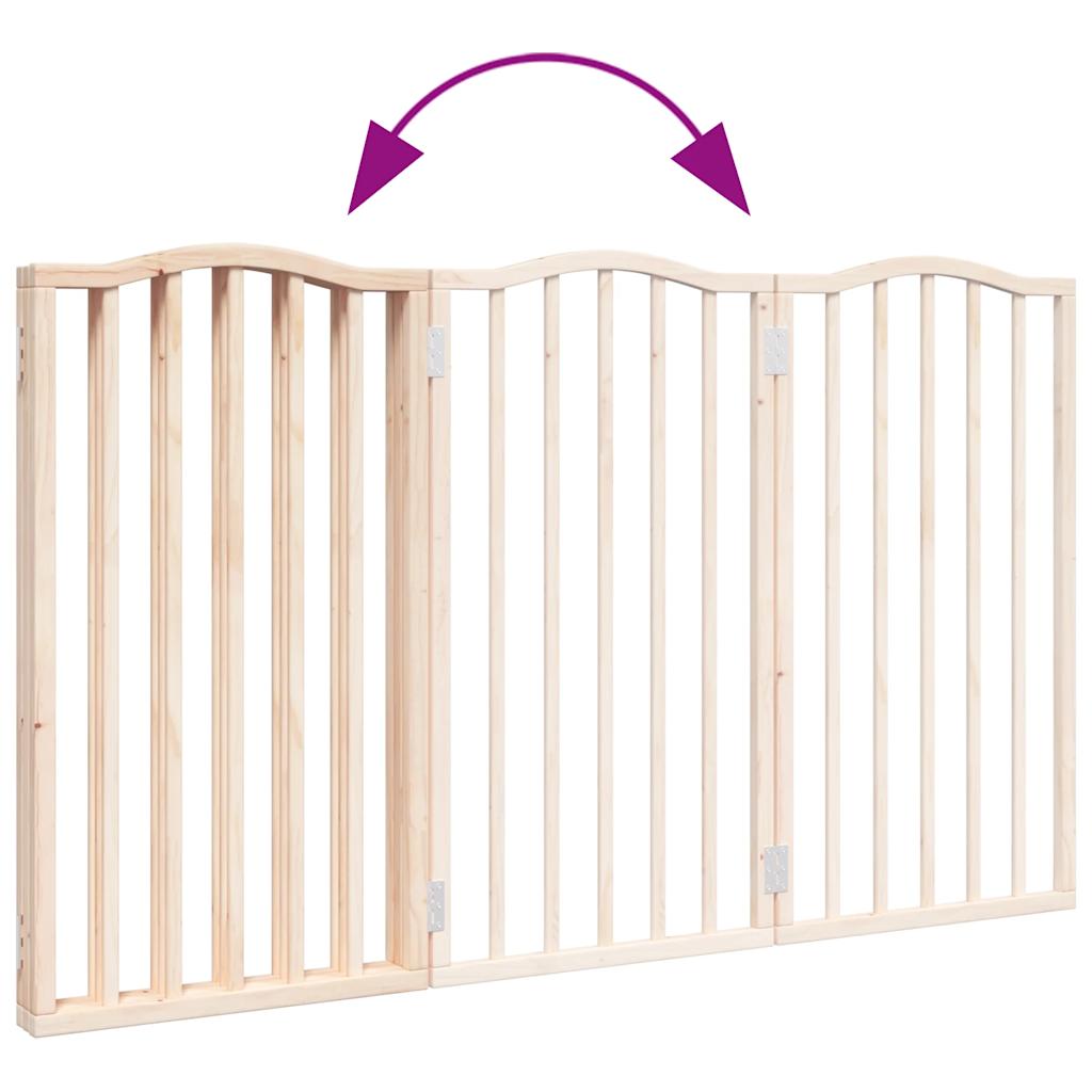 Cancello per Cani Pieghevole 3 Pannelli 150 cm Legno di Pioppo | homemem39