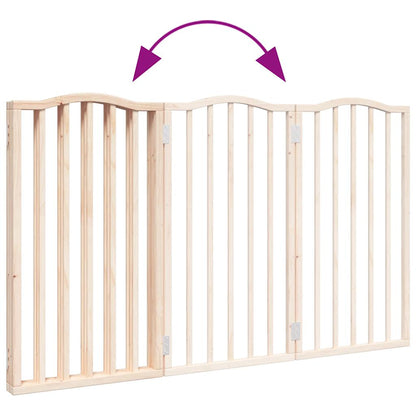 Cancello per Cani Pieghevole 3 Pannelli 150 cm Legno di Pioppo | homemem39
