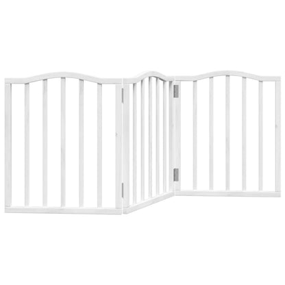 Cancello per Cani Pieghevole 3 Pannelli Bianco 150 cm Pioppo | homemem39