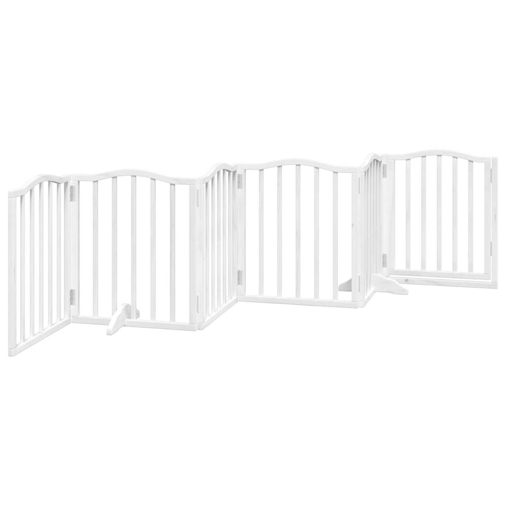 Cancello Cani Porta Pieghevole Bianco 6 Pannelli 300 cm Pioppo | homemem39
