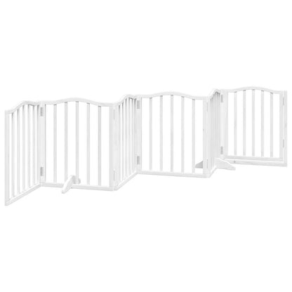 Cancello Cani Porta Pieghevole Bianco 6 Pannelli 300 cm Pioppo | homemem39