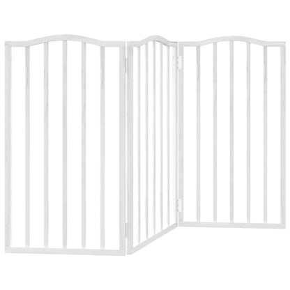 Cancello per Cani Pieghevole 3 Pannelli Bianco 150 cm Pioppo