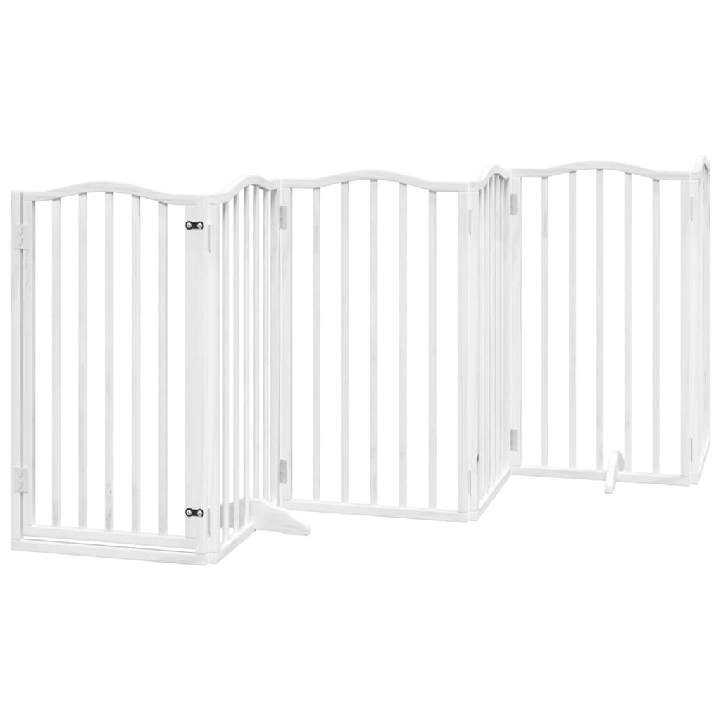 Cancello Cani Porta Pieghevole Bianco 6 Pannelli 300 cm Pioppo | homemem39