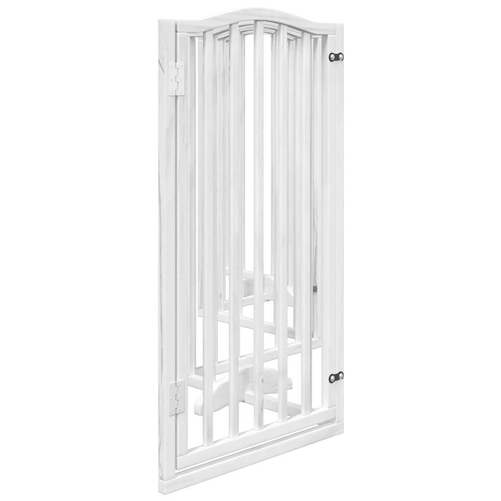 Cancello Cani Porta Pieghevole Bianco 6 Pannelli 300 cm Pioppo | homemem39
