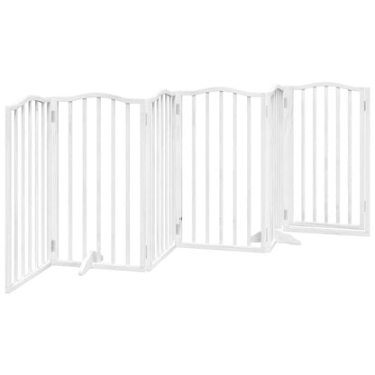 Cancello Cani Porta Pieghevole Bianco 6 Pannelli 300 cm Pioppo | homemem39