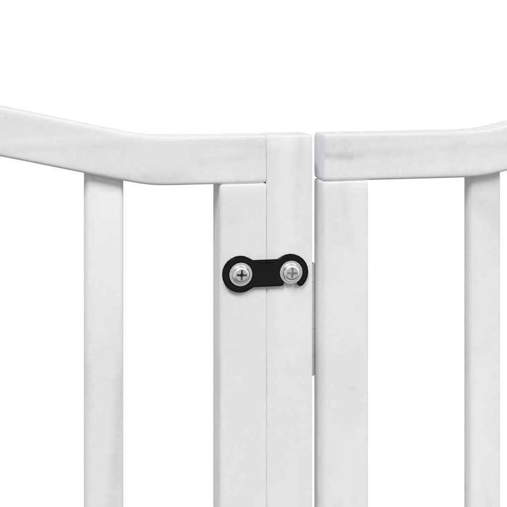 Cancello Cani Porta Pieghevole Bianco 6 Pannelli 300 cm Pioppo | homemem39