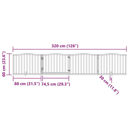 Cancello Cani Porta Pieghevole Bianco 4 Pannelli 320 cm Pioppo | homemem39