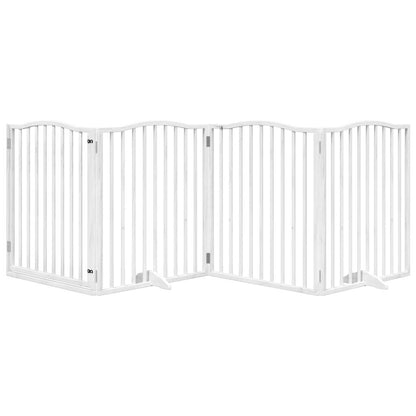 Cancello Cani Porta Pieghevole Bianco 4 Pannelli 320 cm Pioppo