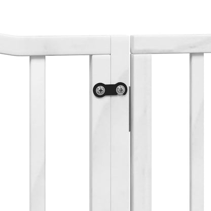 Cancello Cani Porta Pieghevole Bianco 4 Pannelli 320 cm Pioppo