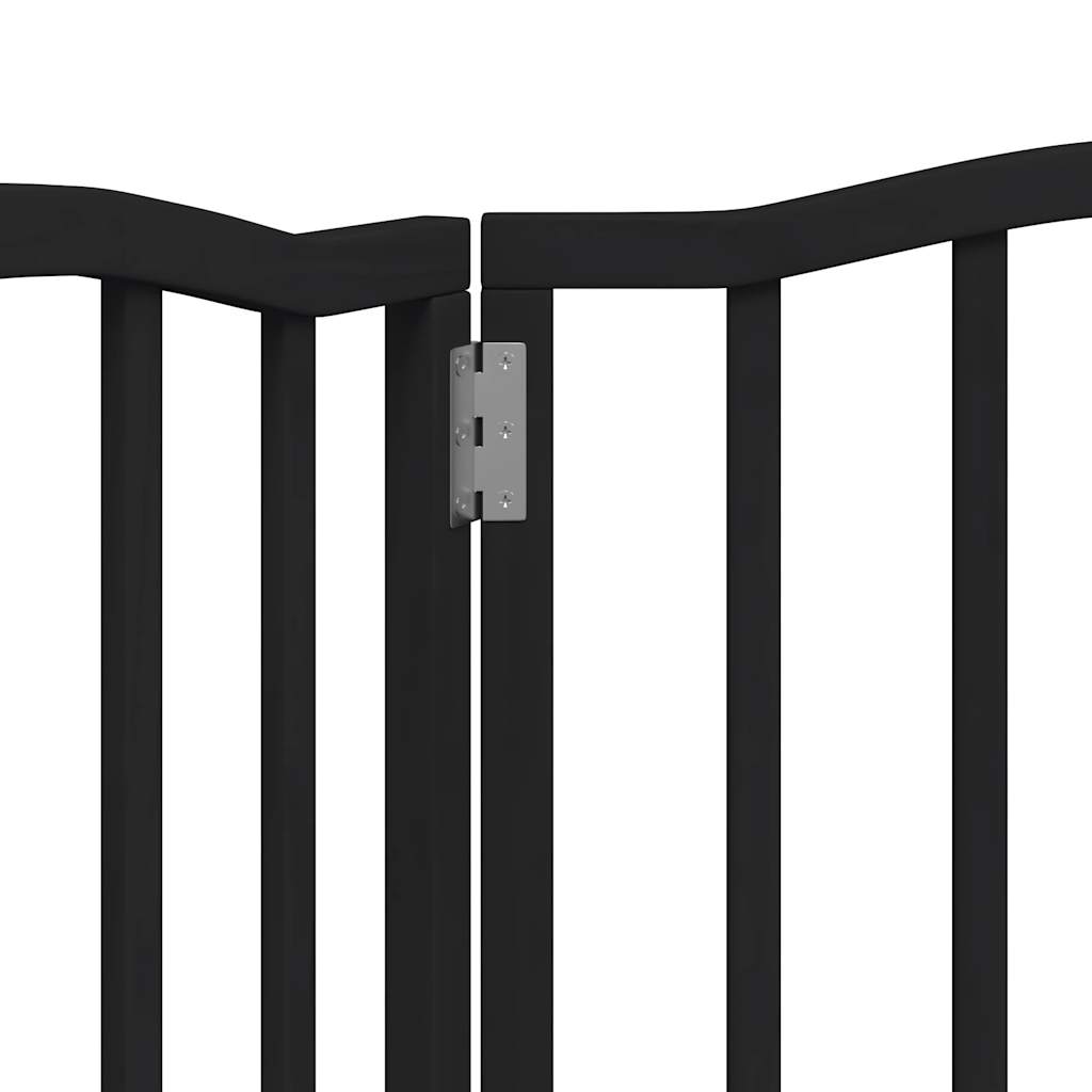 Cancello per Cani Pieghevole 3 Pannelli Nero 150cm Legno Pioppo | homemem39
