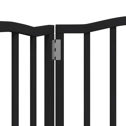 Cancello per Cani Pieghevole 3 Pannelli Nero 150cm Legno Pioppo | homemem39