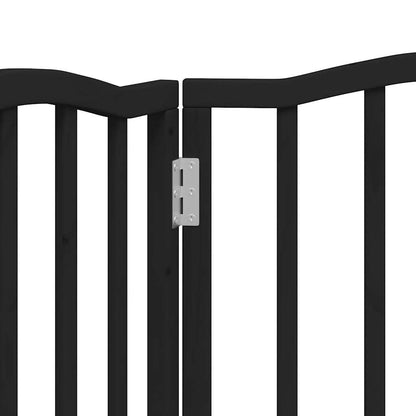 Cancello per Cani Pieghevole 3 Pannelli Nero 150cm Legno Pioppo | homemem39