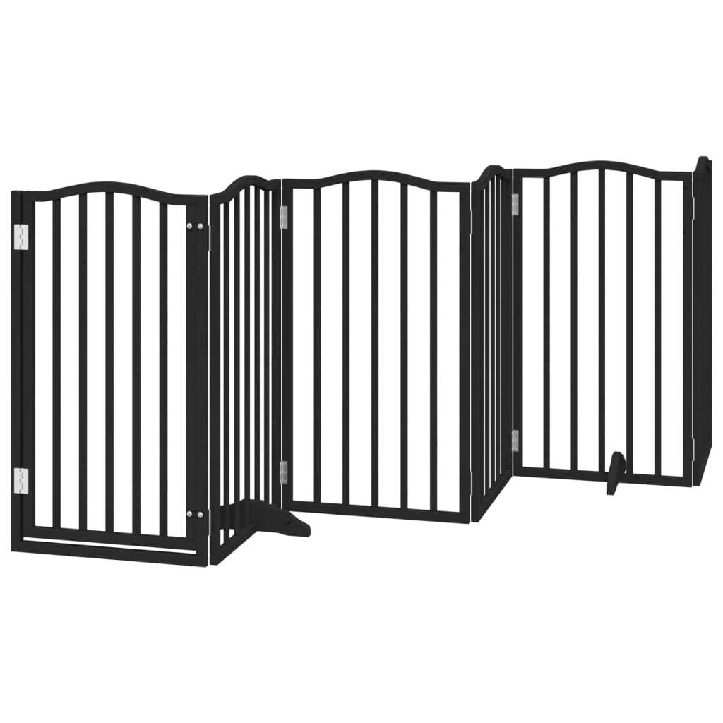 Cancello per Cani Porta Pieghevole Nero 6 Pannelli 300cm Pioppo | homemem39